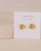 twisted knot gold stud earring pair