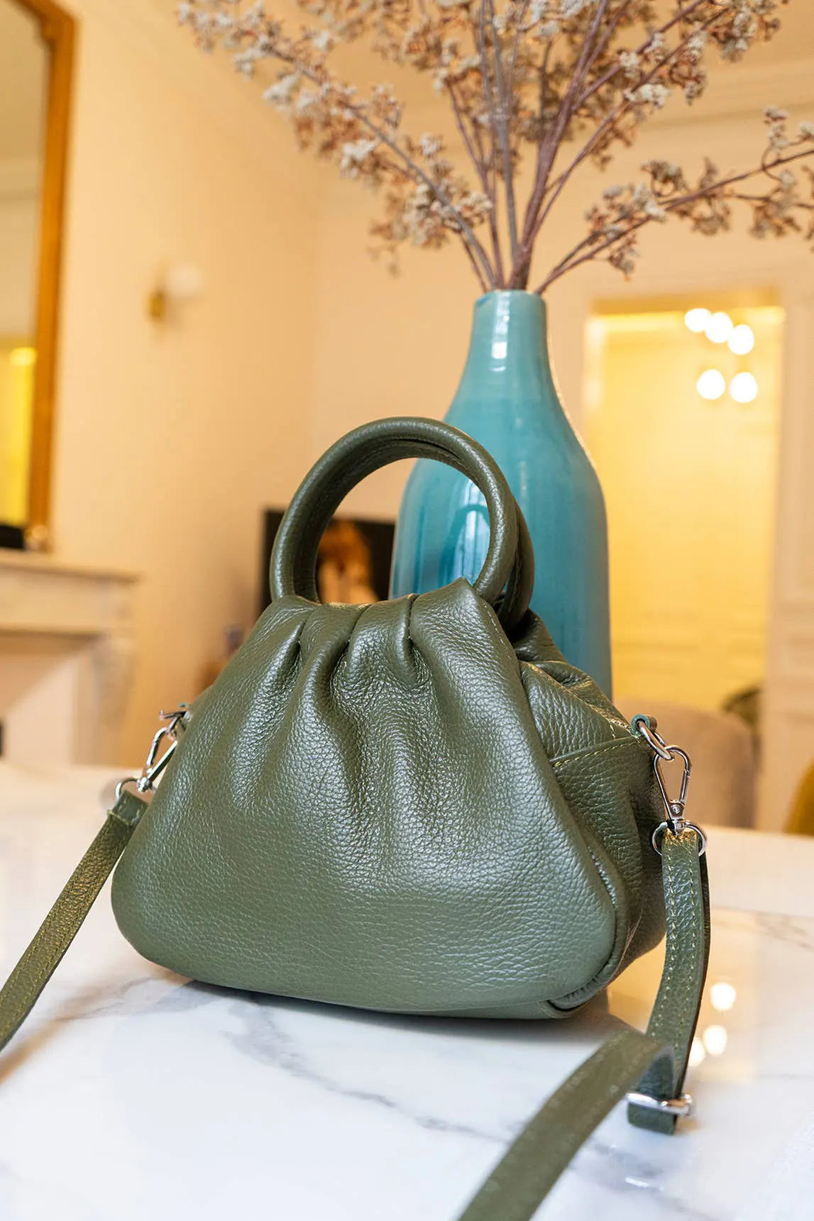 Ayla Leather Bag Green