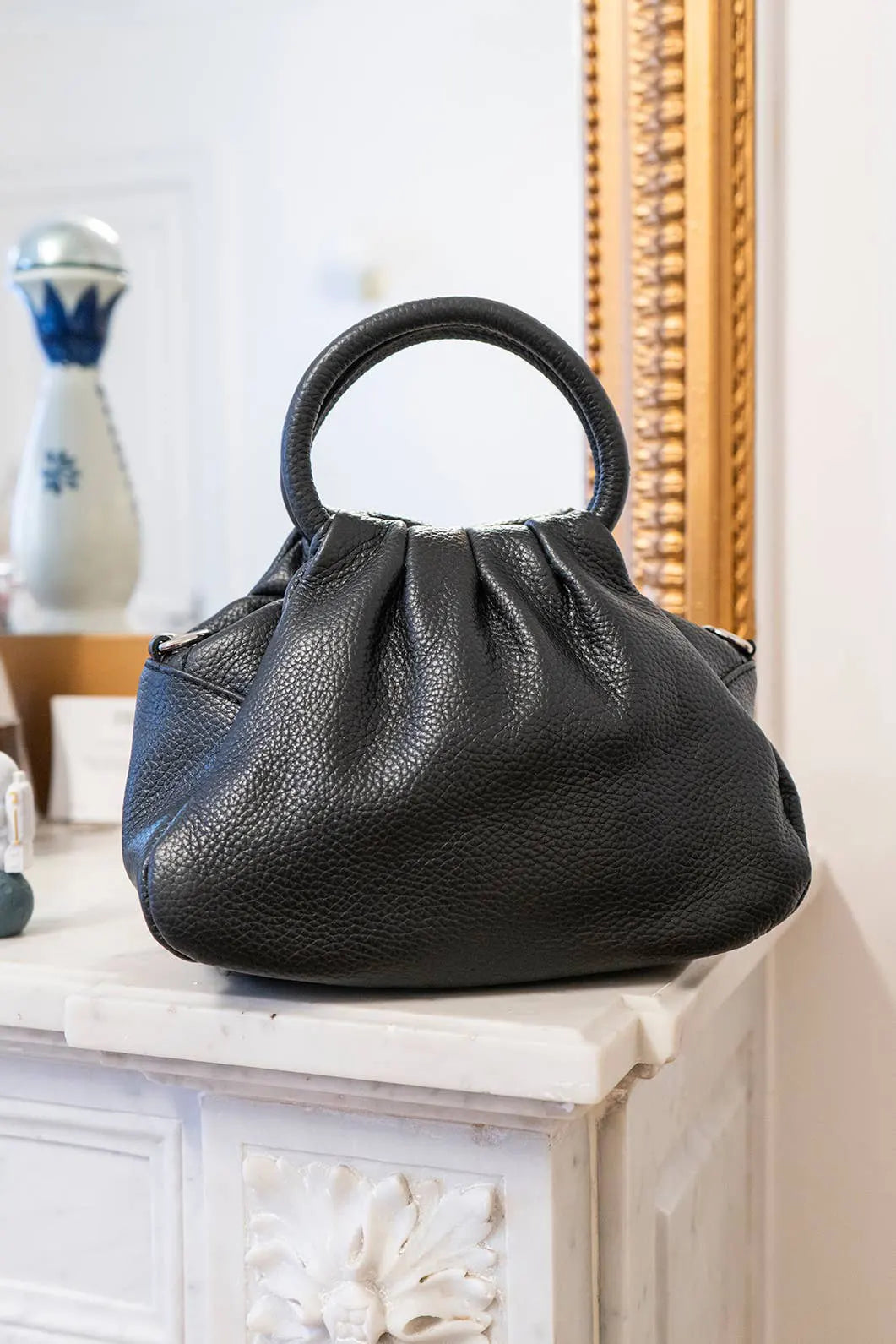 Ayla Leather Black Bag
