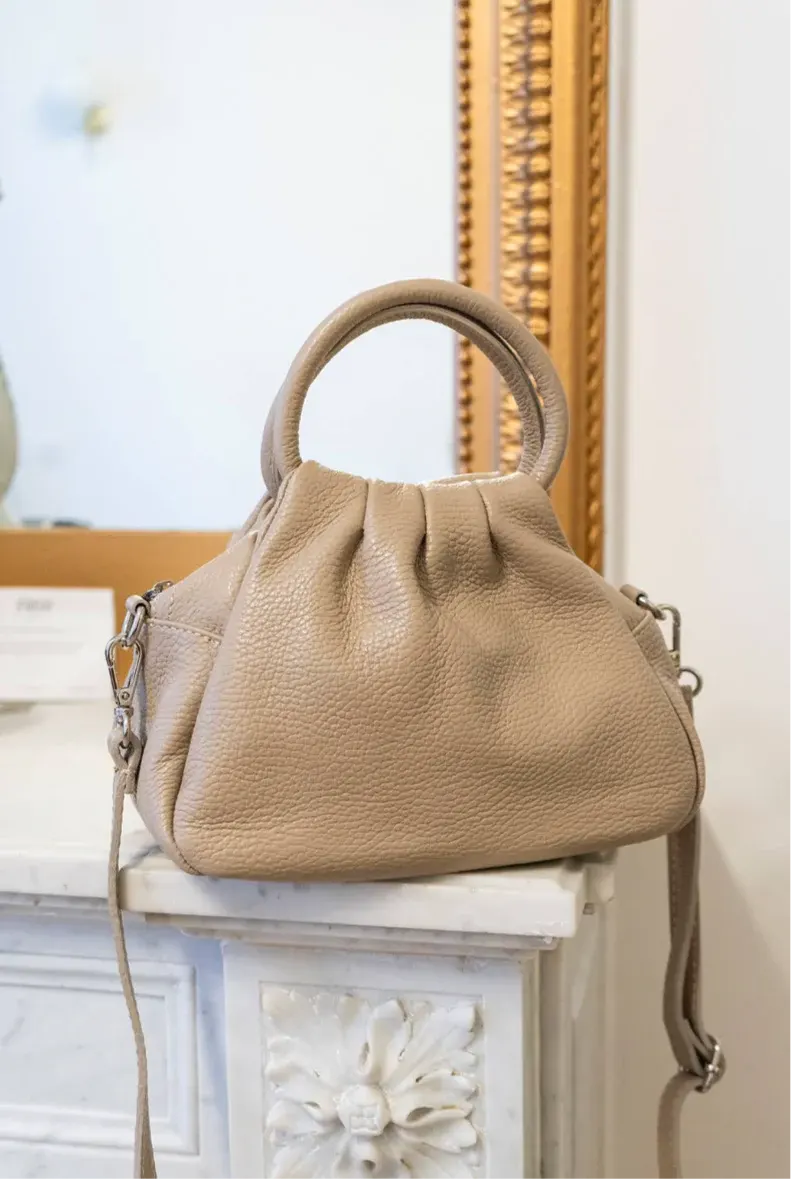 Ayla Leather Cream Bag