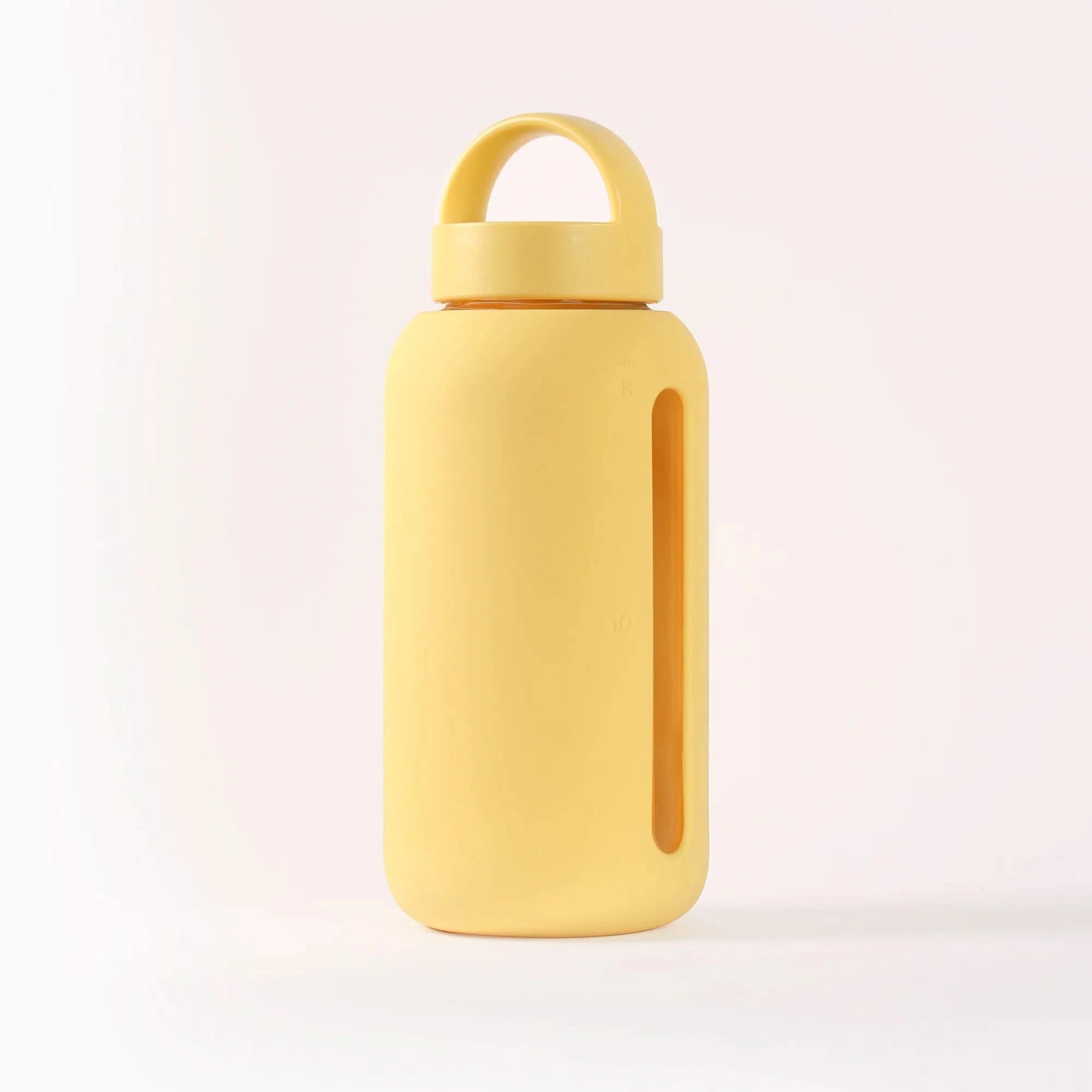 BINK Mama Ounce Water Bottle Yellow water bottle with a handle and cap