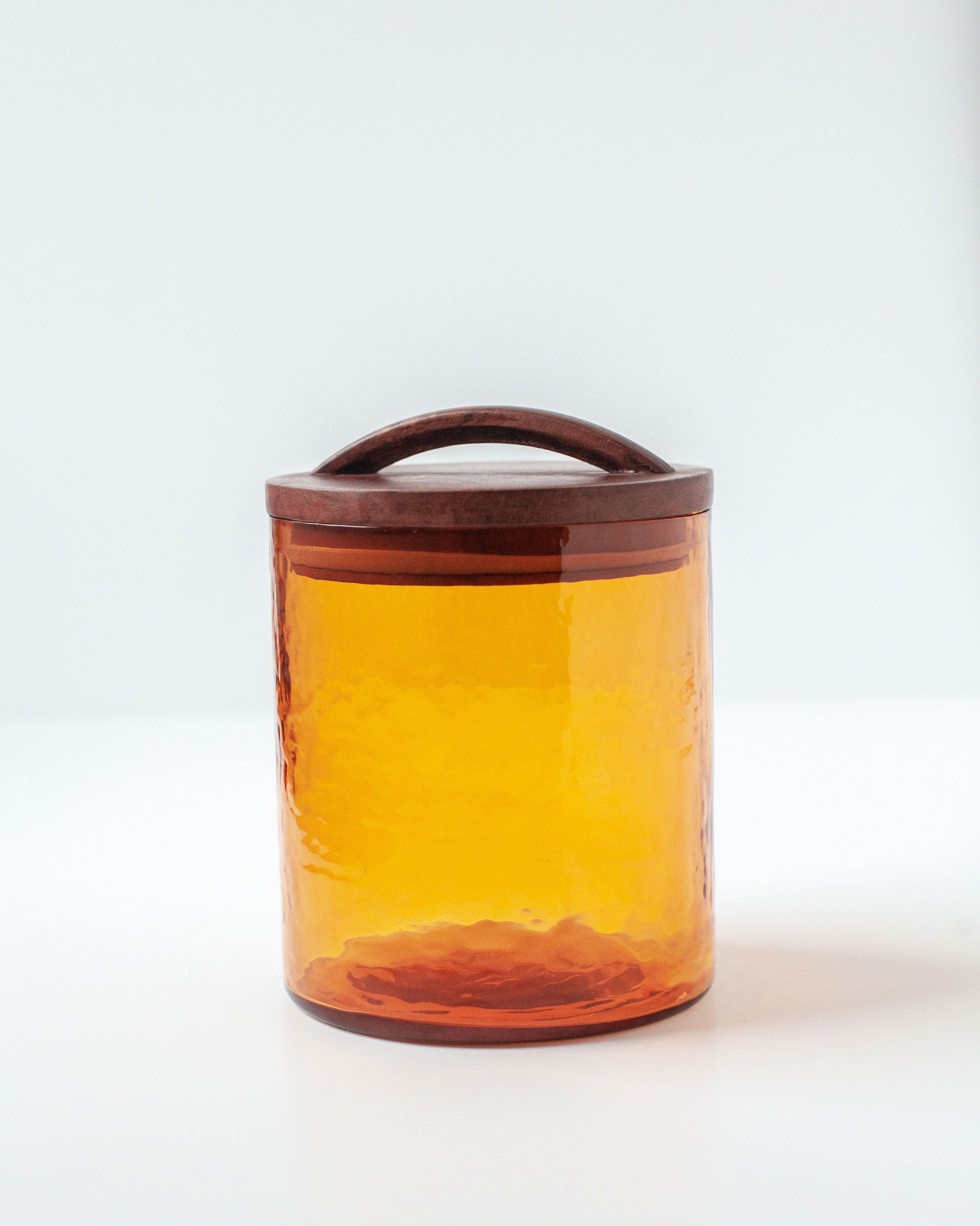 Blush Handblown Hammered Glass Canisters 
