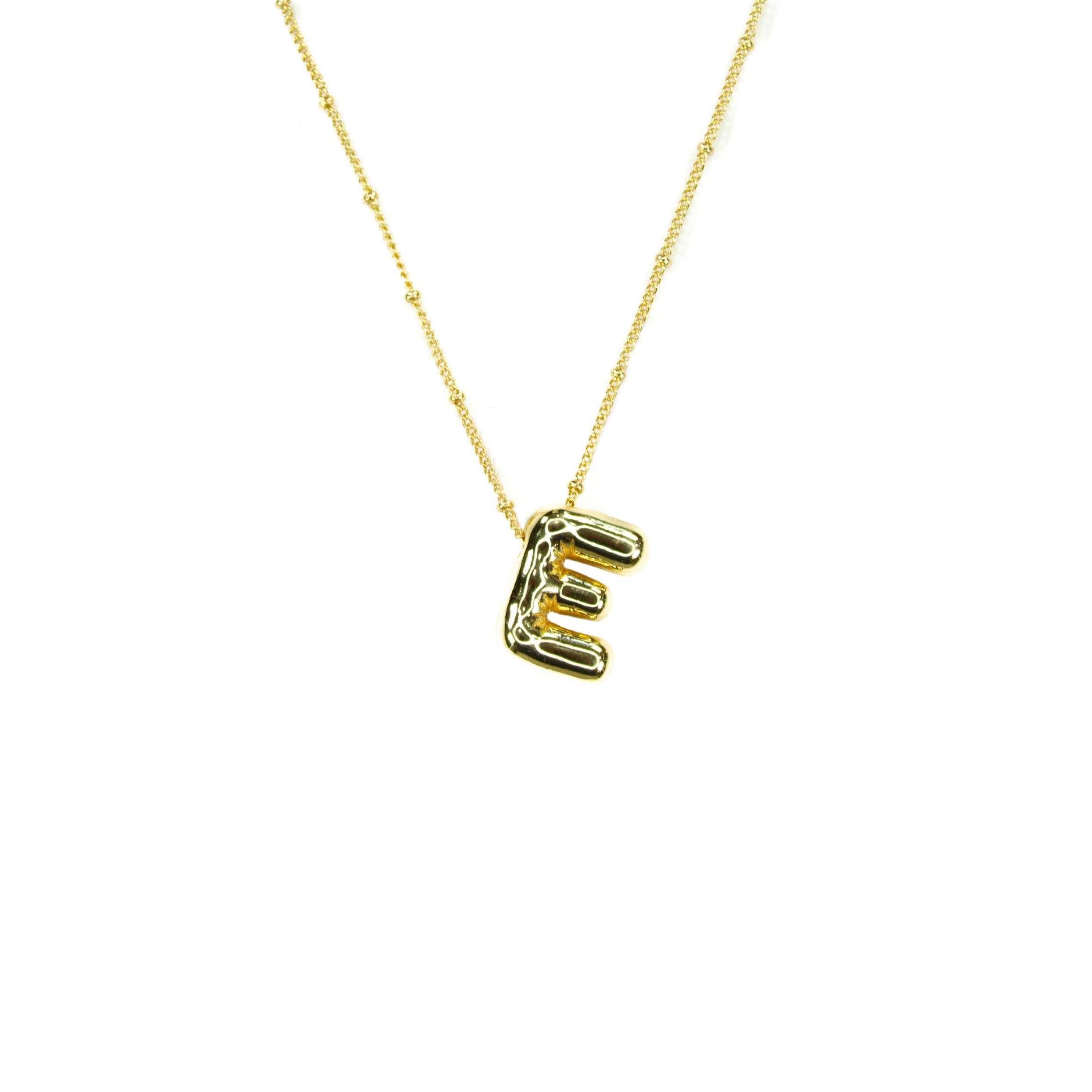 Initial Balloon Bubble 18K Gold Necklace: E / Gold Filled - FORM + CONTENT