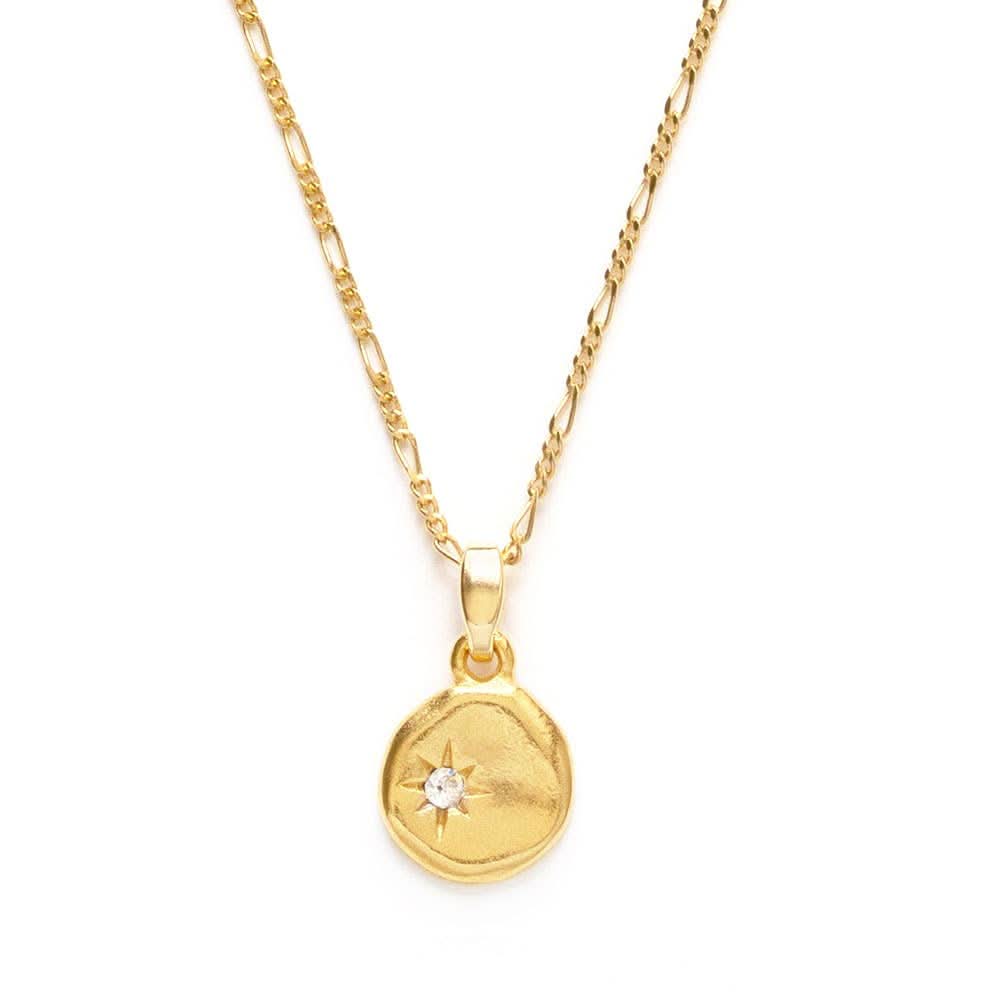 Crystal North Star Necklace Polaris north star crystal stone gold necklace