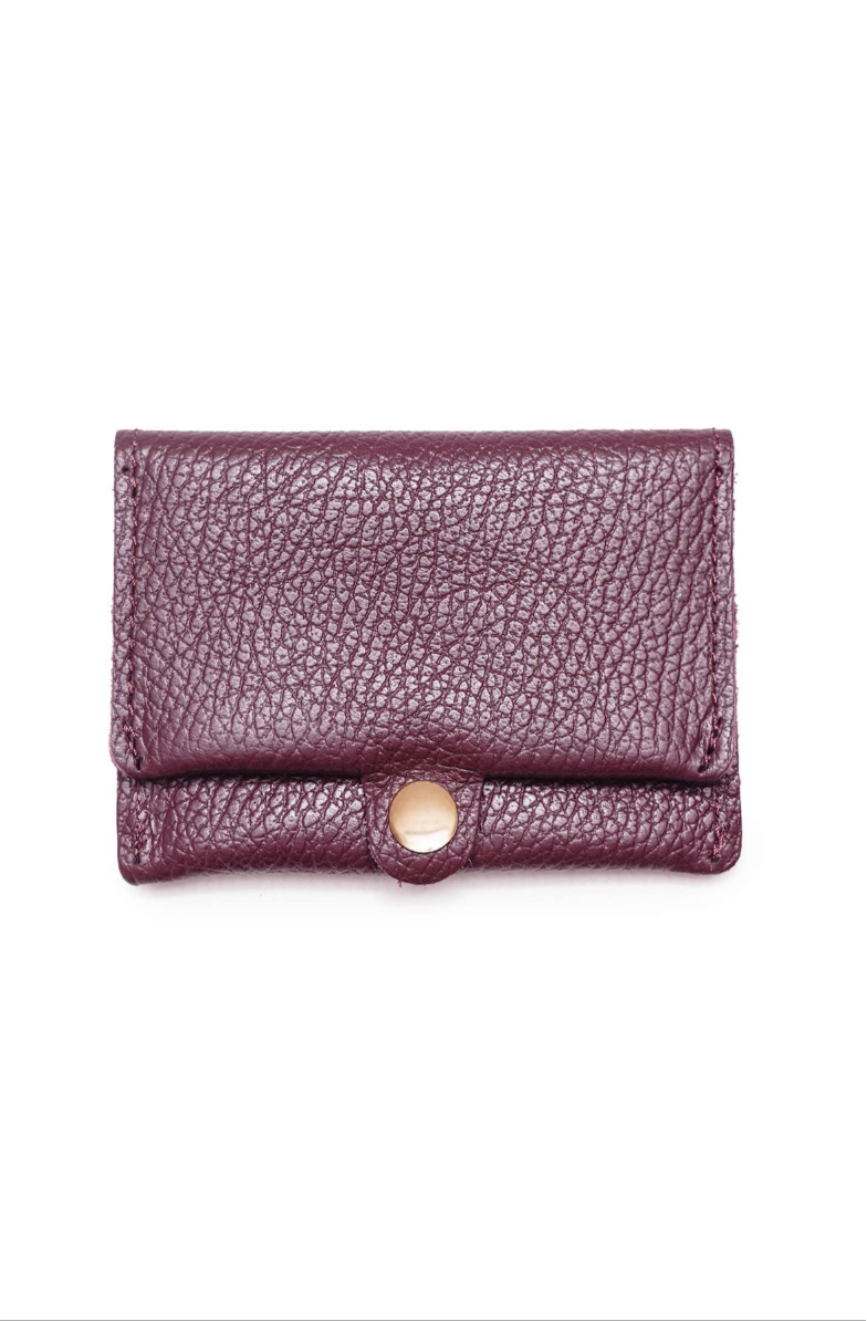 Erine Graine Leather Wallet Bordeaux