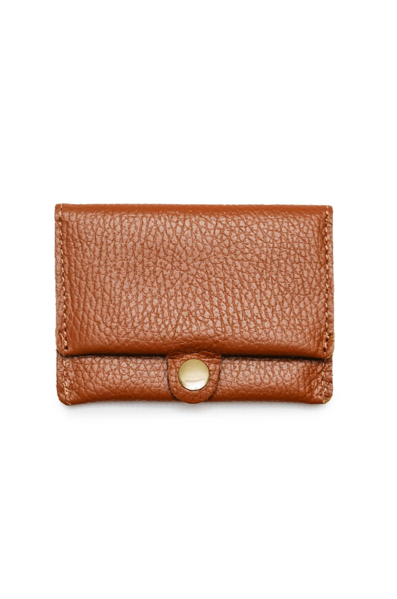 Erine Graine Leather Wallet Cognac