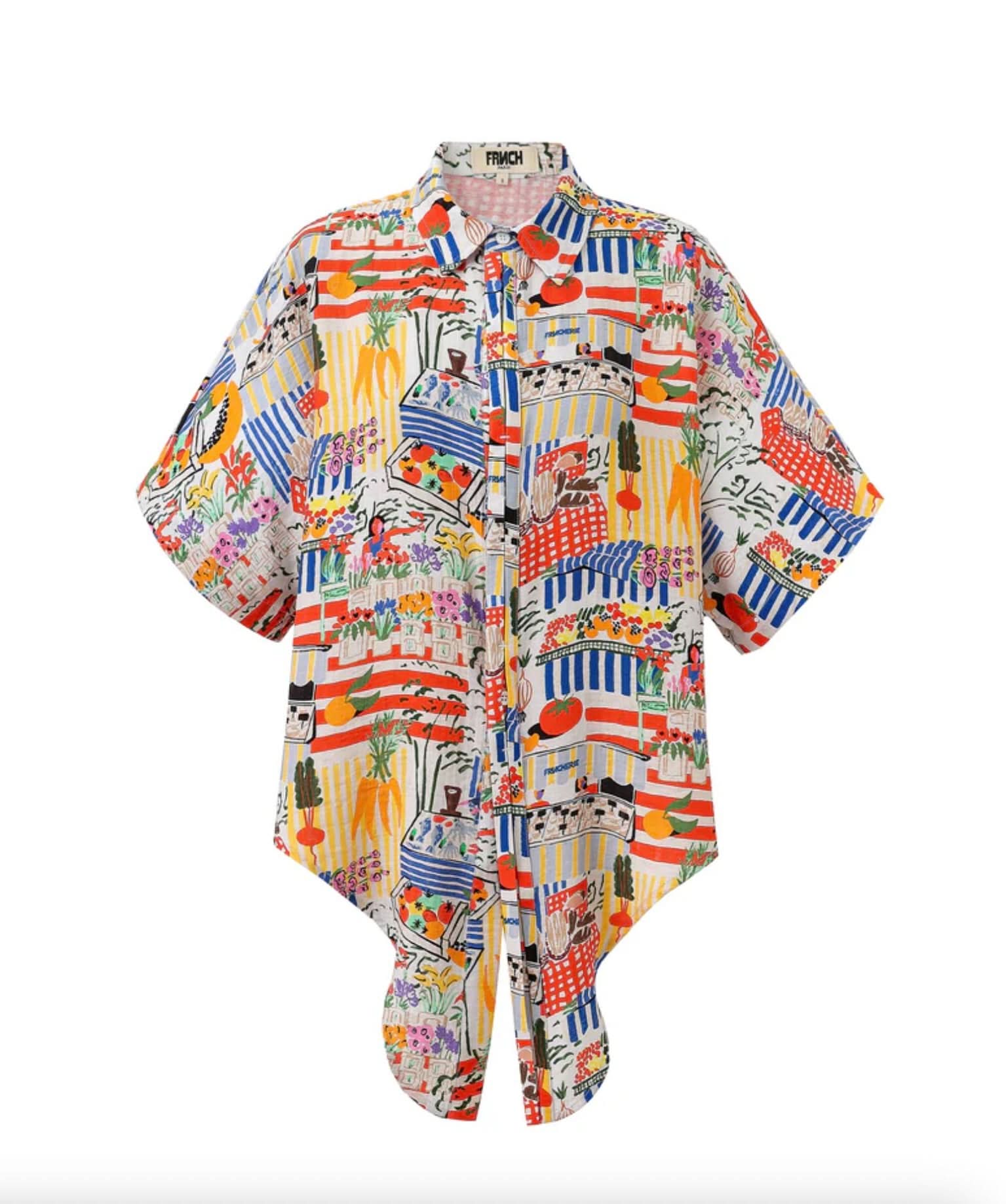 Colorful patterned shirt on a white background