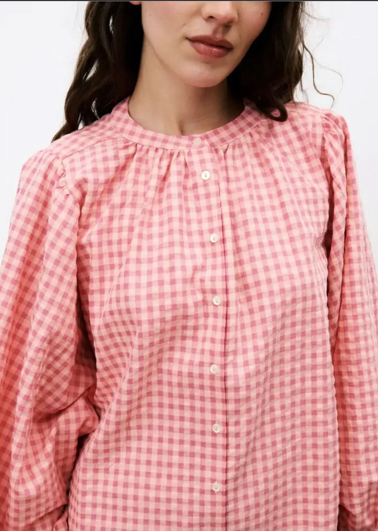 FRNCH Noely long sleeve button down dress