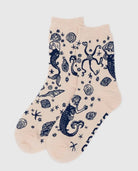 Cream mermaid print socks 