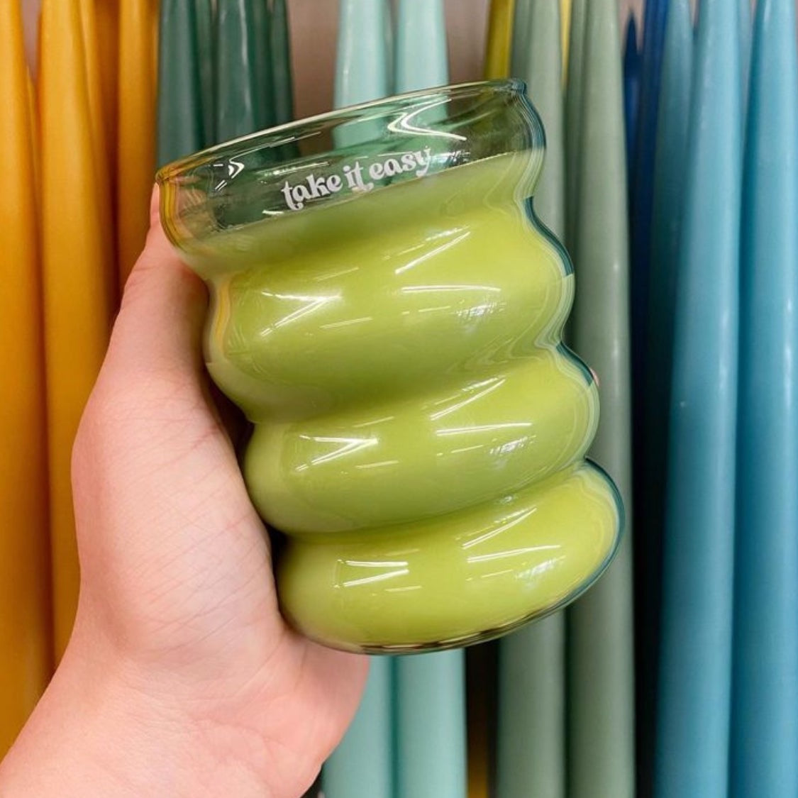 Green Wiggle - Hand Poured Candle - FORM + CONTENT