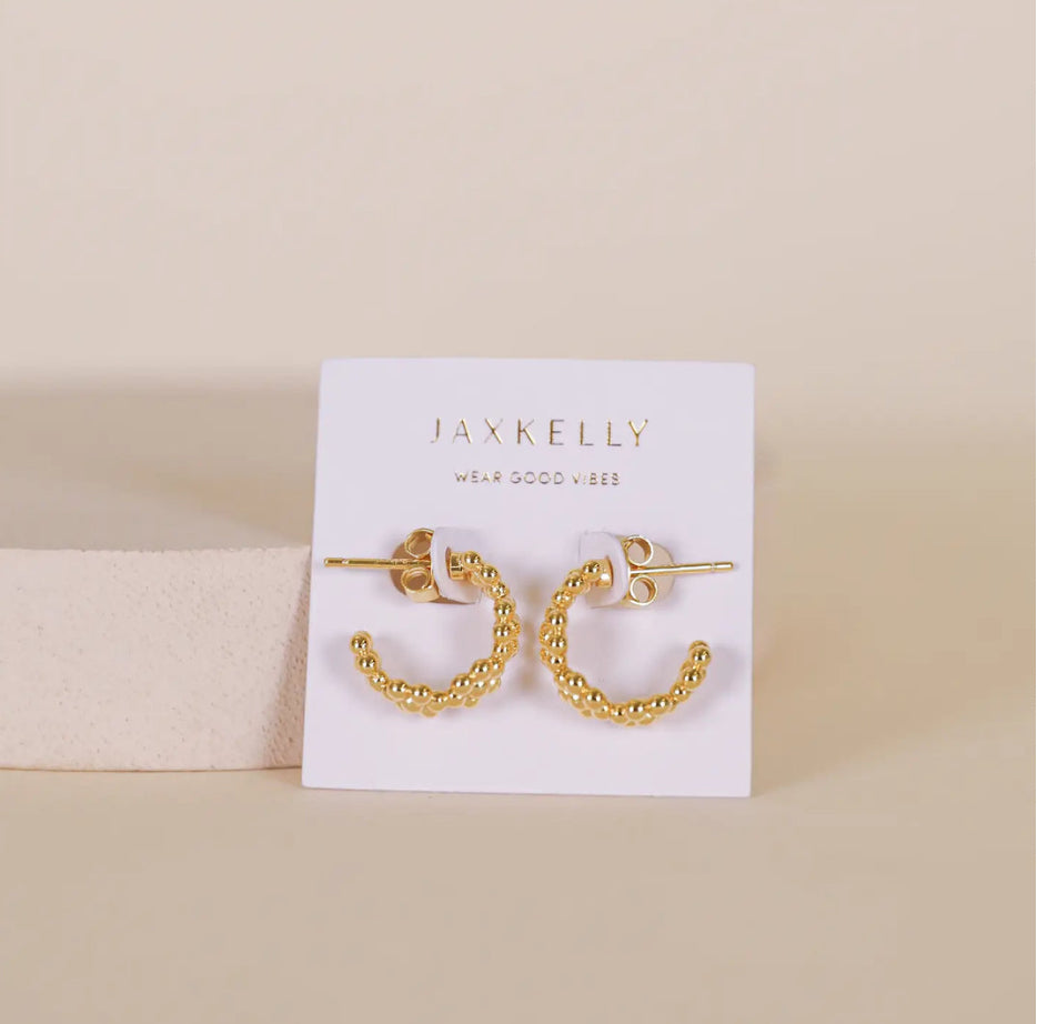 gold daisy flower hoop earrings