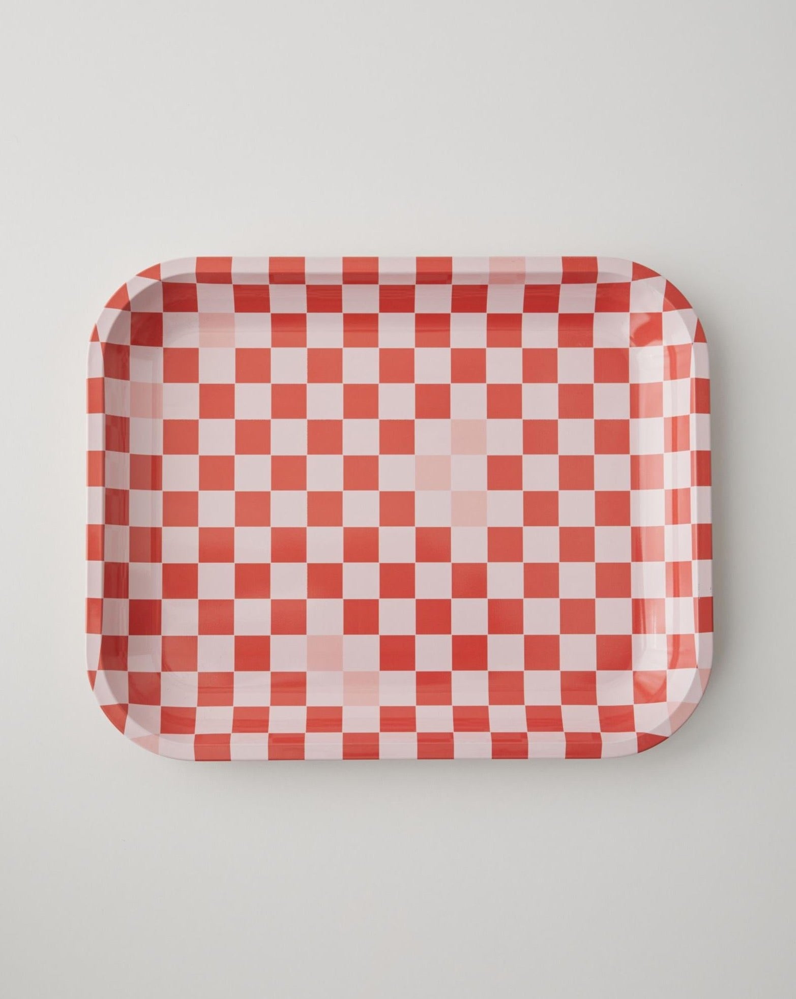 Large Red + White Checkerboard Trinket Tray - FORM + CONTENT