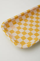 Medium Yellow Checkerboard Tray - FORM + CONTENT