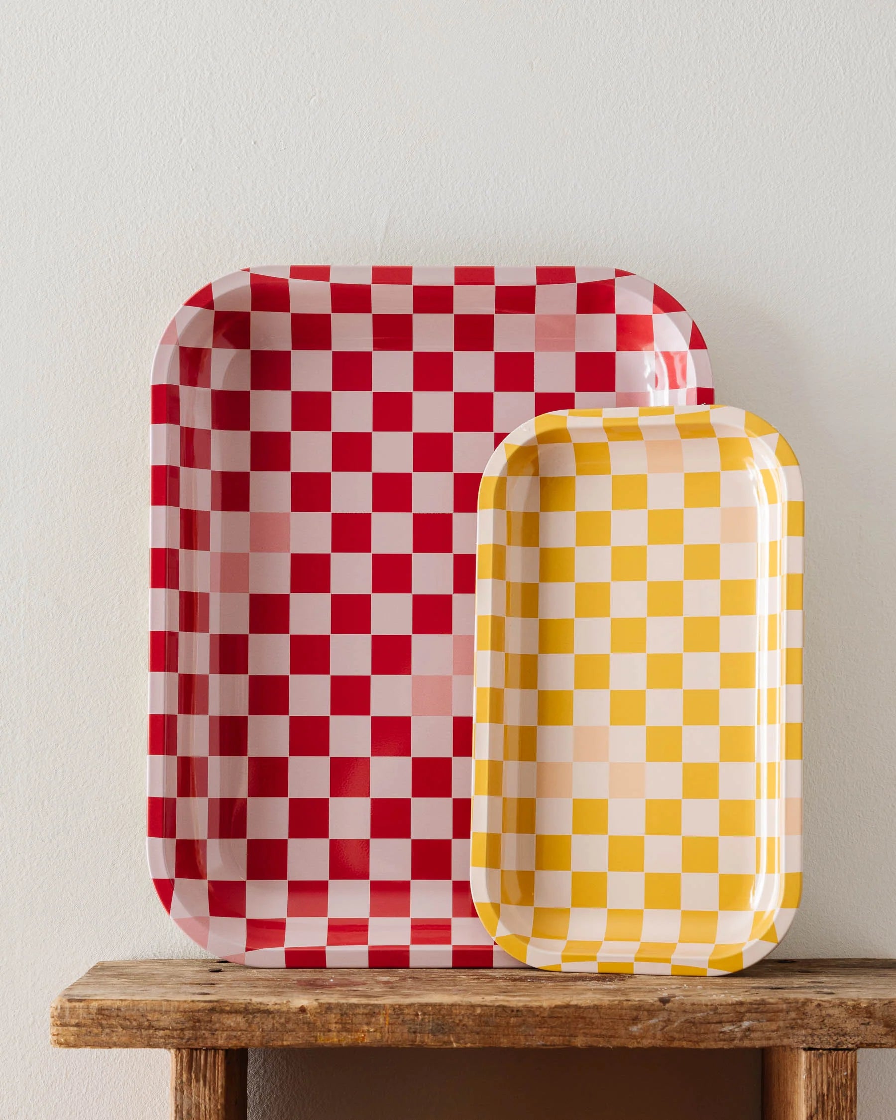 Large Red + White Checkerboard Trinket Tray - FORM + CONTENT