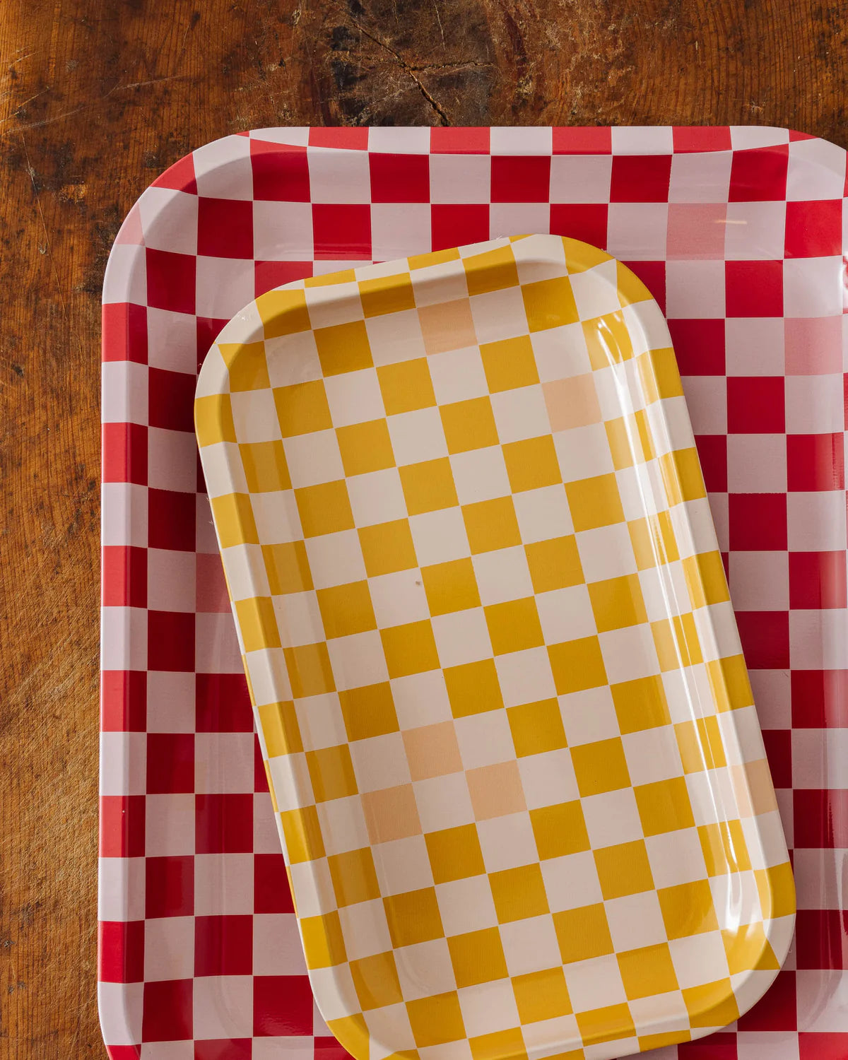 Medium Yellow Checkerboard Tray - FORM + CONTENT