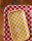 Medium Yellow Checkerboard Tray - FORM + CONTENT