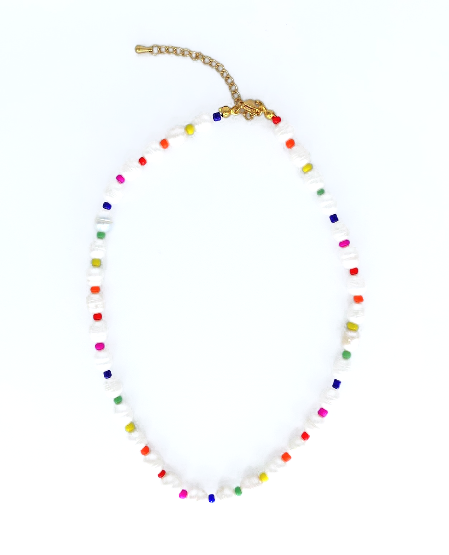 Malibu Sugar - Rainbow Bead + Pearl Necklace - FORM + CONTENT