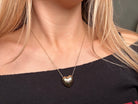 Gold puffy puffed heart necklace 