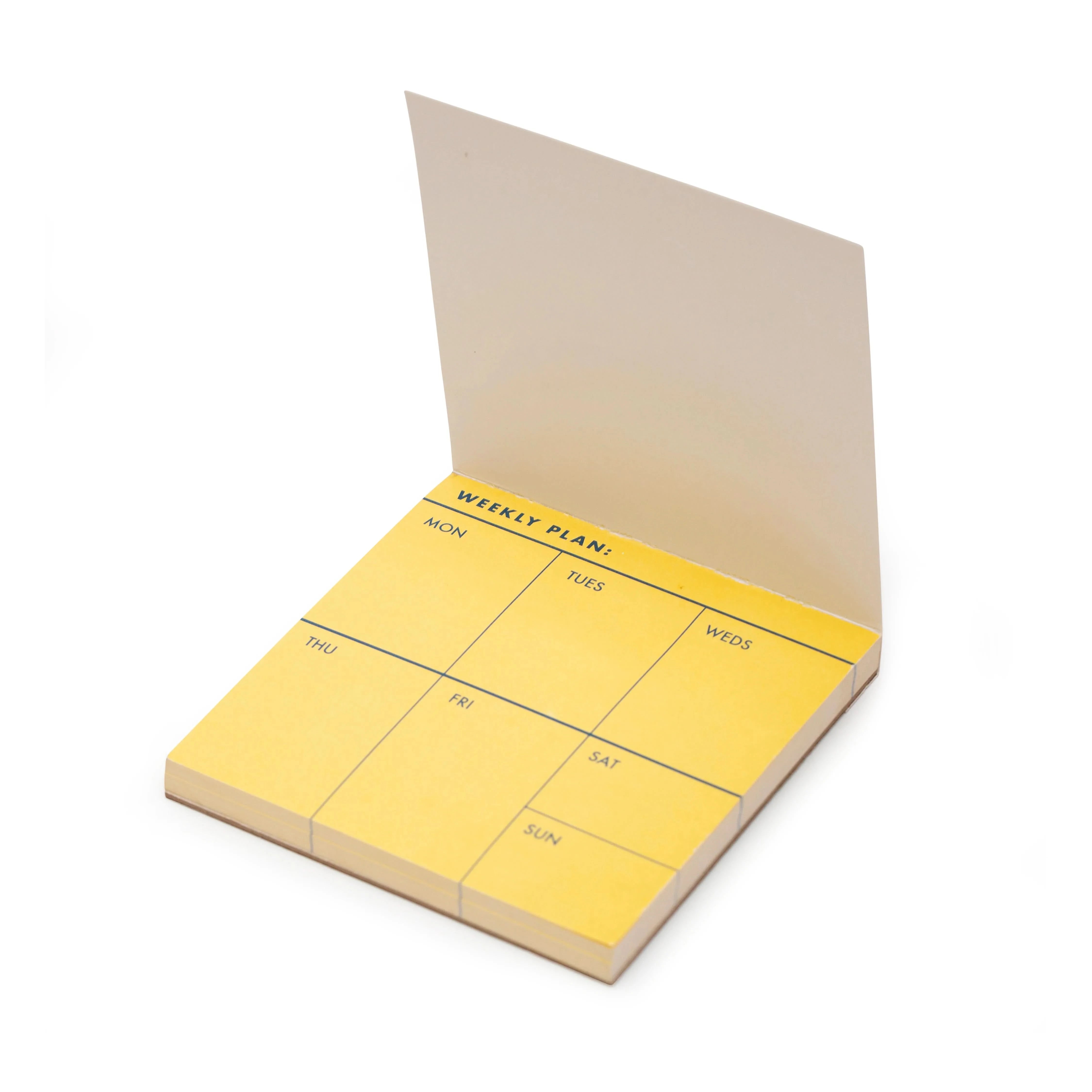 Yellow Weekly plan sticky note memo pads 