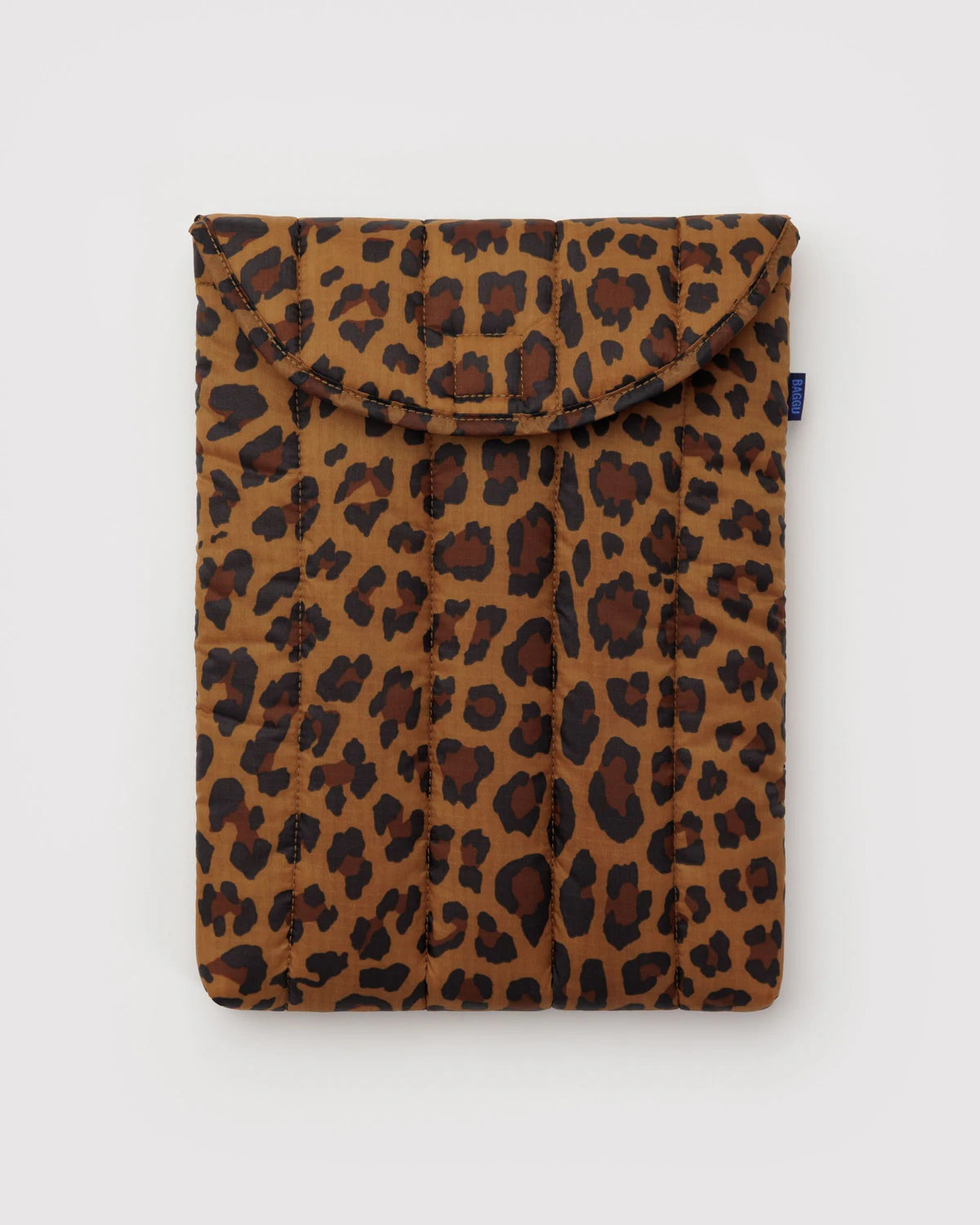 Leopard print pouch on a white background