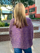 Marbled purple, long button up cardigan 