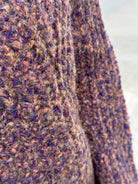 Close up Marbled purple, long button up cardigan 