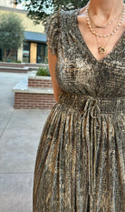 Gold maxi sparkly party dress 