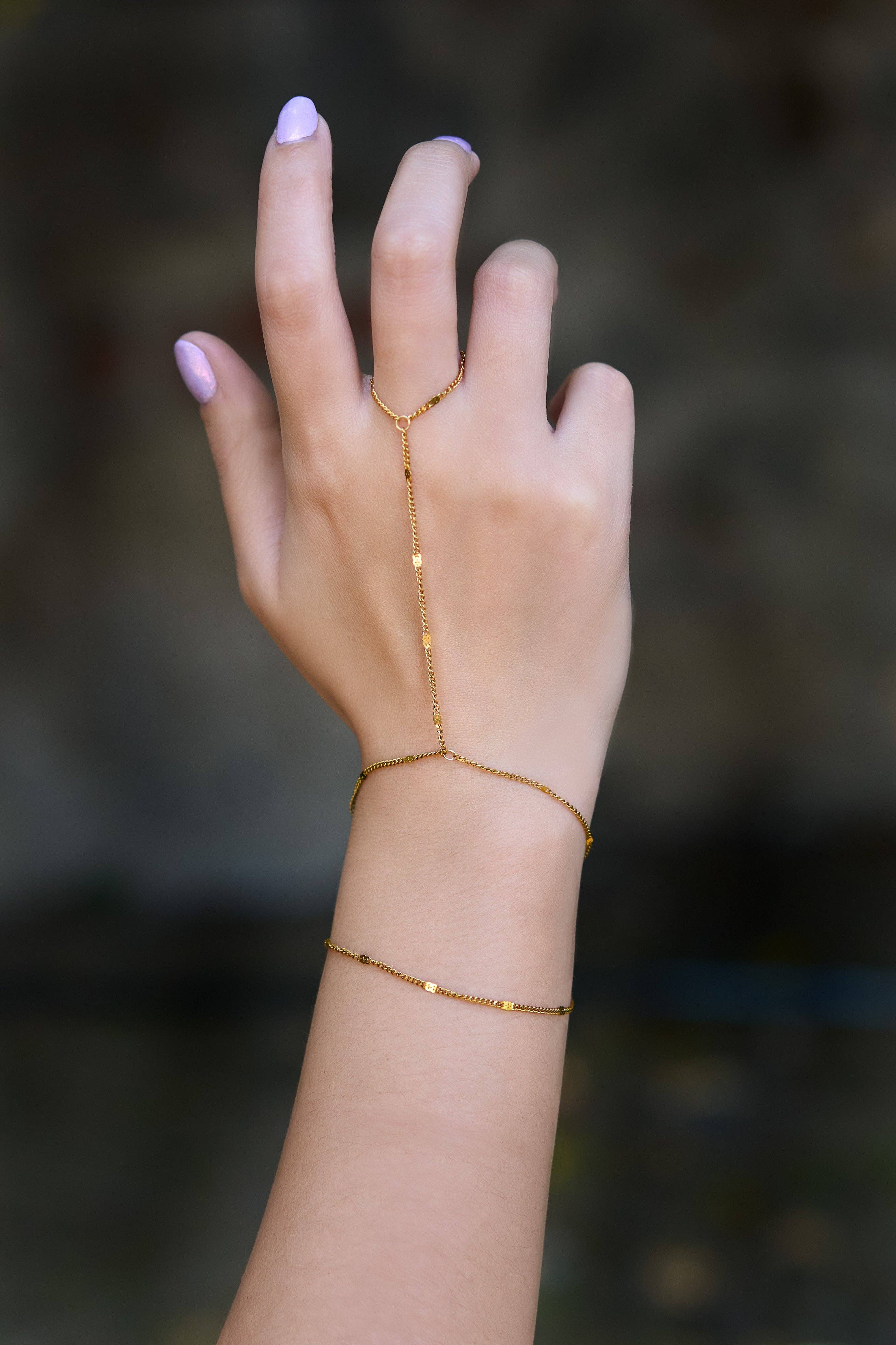 Indira Hand Chain - 18K Gold Plated