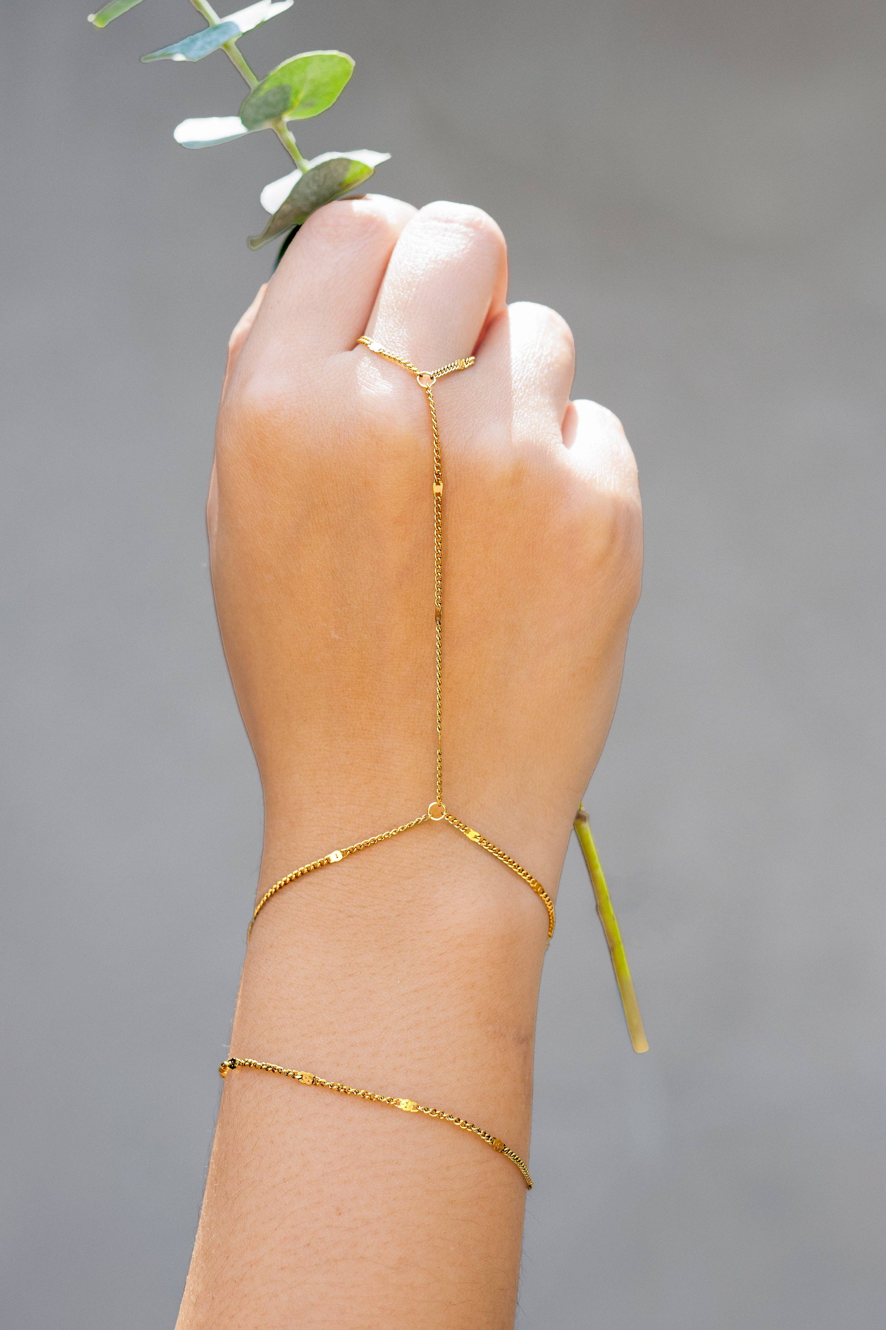 Indira Hand Chain - 18K Gold Plated a