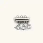 Layered Necklace Spacer-3 Clasps-Sliver