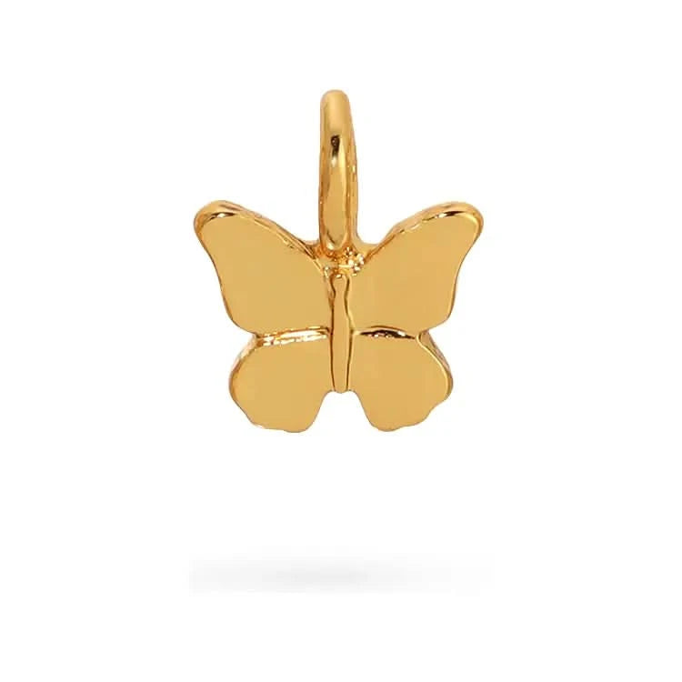 Lucky Feather Charm Garden Charms
Gold butterfly pendant on a white background