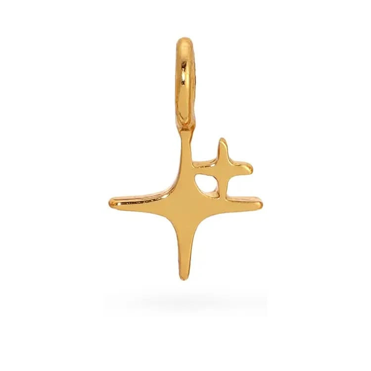 Lucky Feather Charm Garden Gold star-shaped pendant