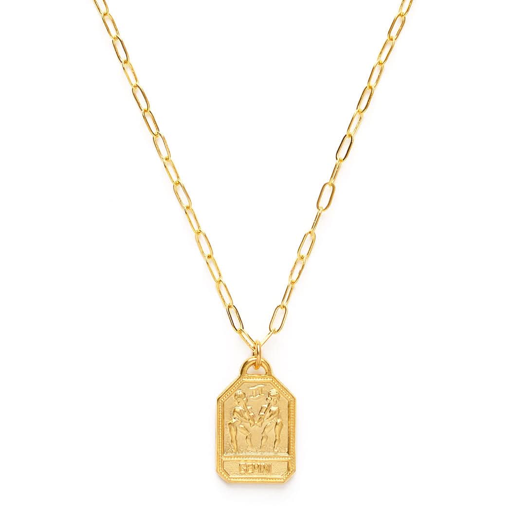 Dog Tag Zodiac Pendant Necklace - FORM + CONTENT