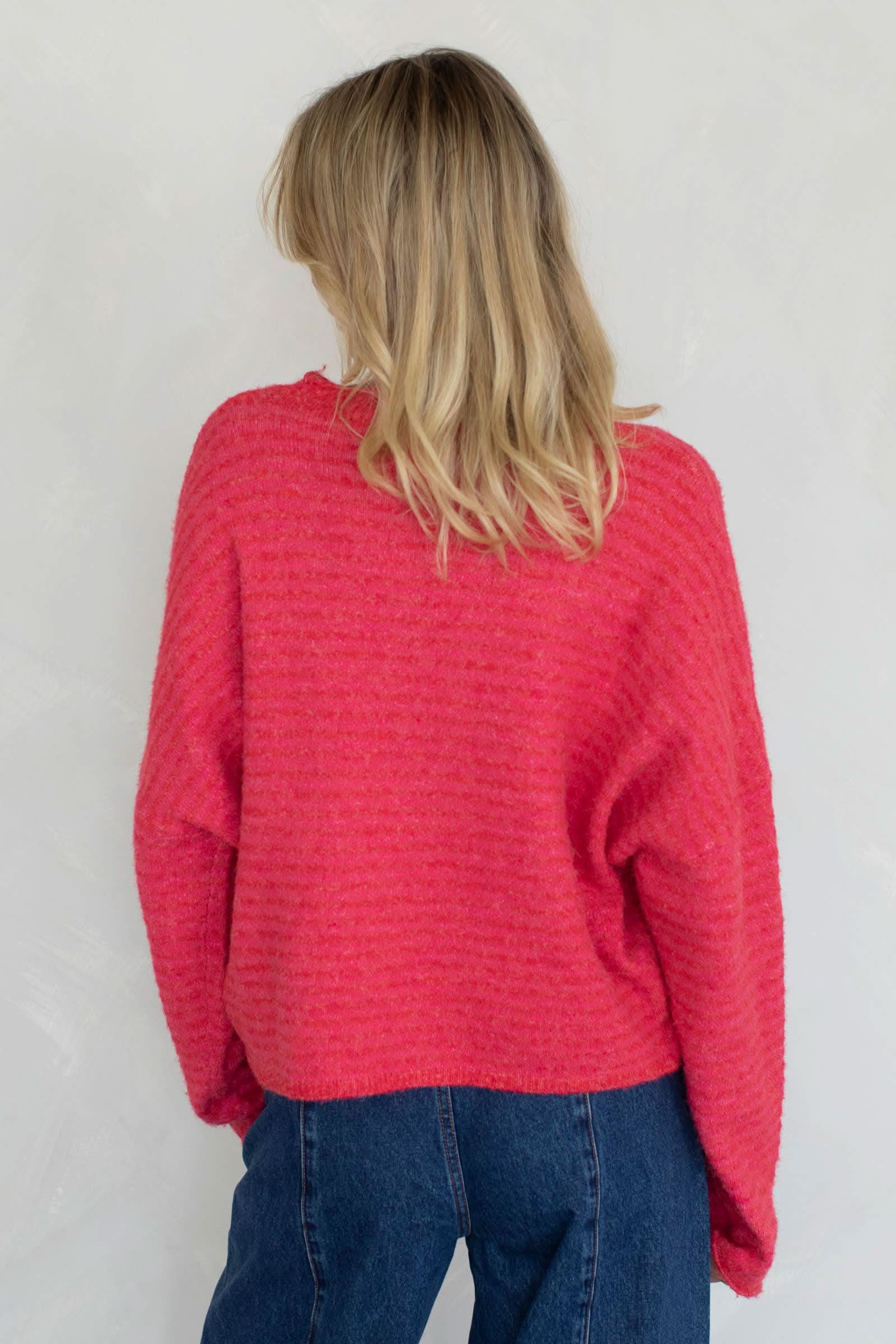 Piper Cardigan - Cherry Red Back Side
