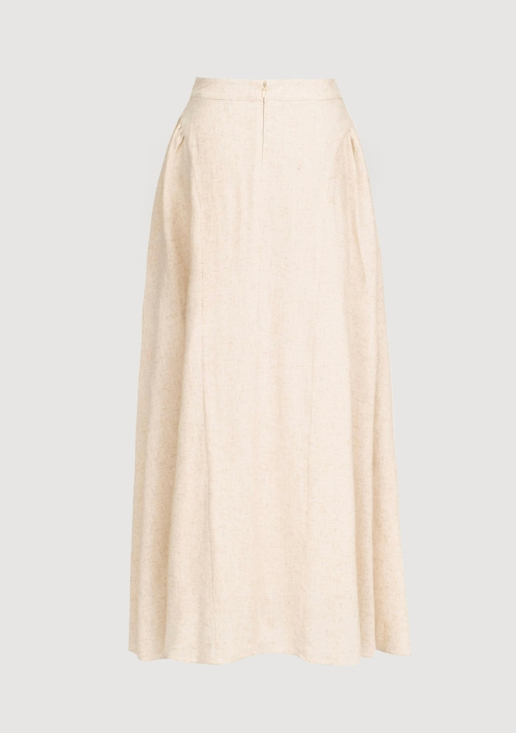 Moon River Natural Midi Skirt with a natural beige color and a flattering midi length