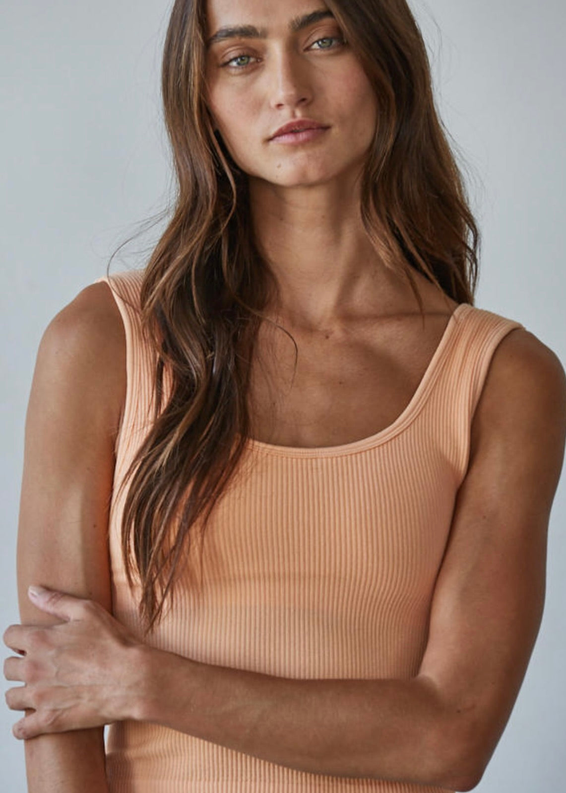 Wide Strap Ribbed Tank Top