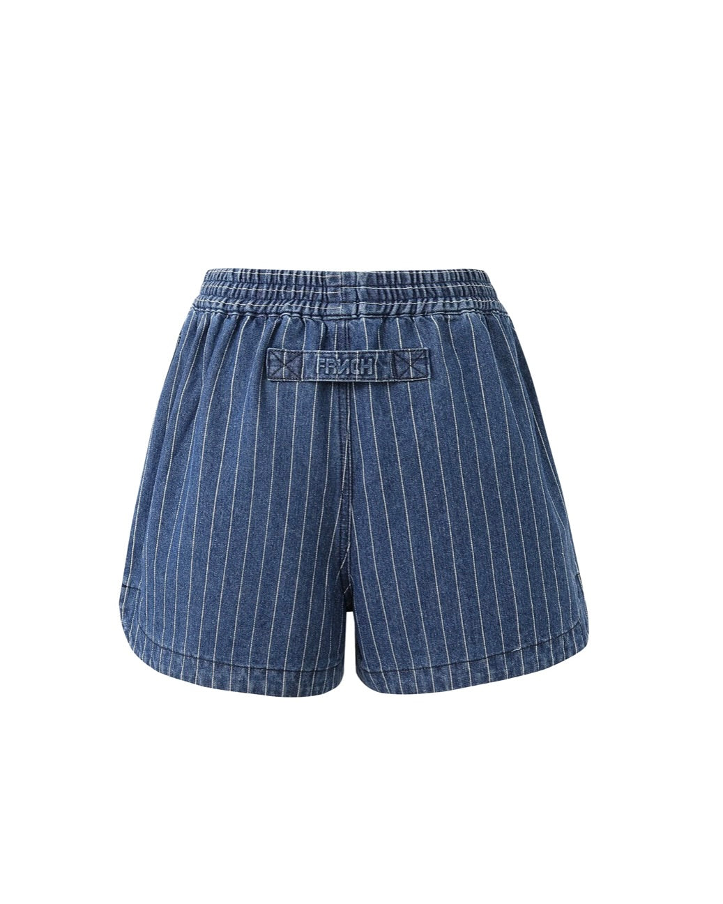 Blue striped shorts on a white background