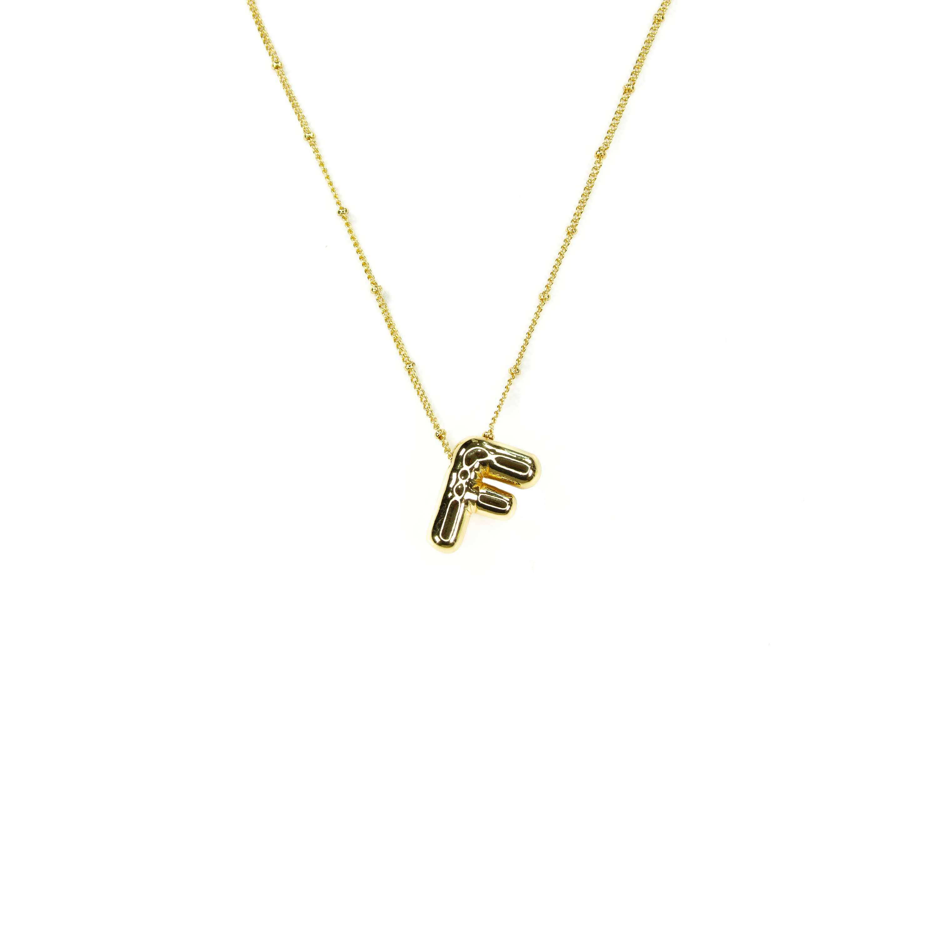 Initial Balloon Bubble 18K Gold Necklace: B / Gold Filled - FORM + CONTENT