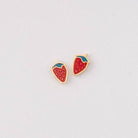 Colorful strawberry flat back earrings