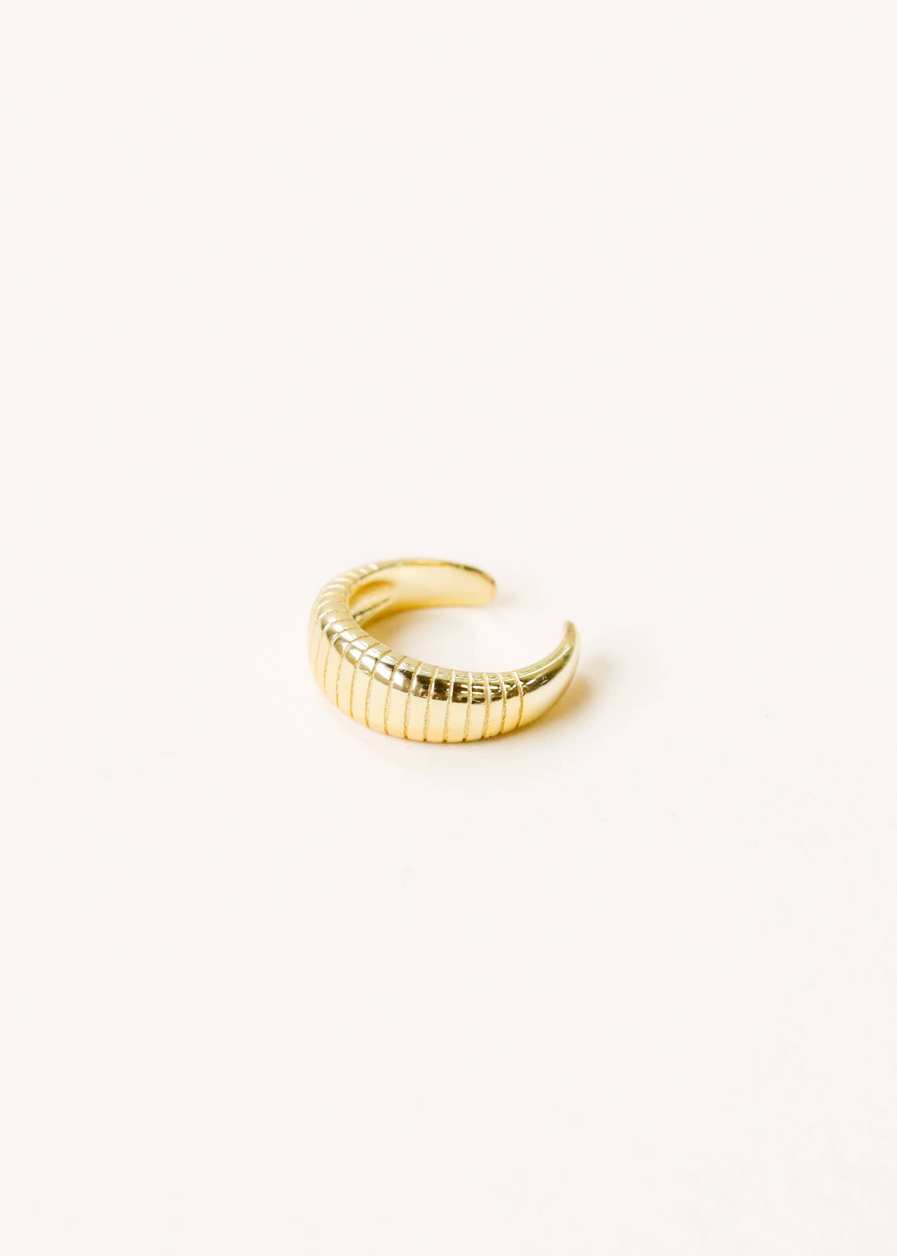 Gold Ribbed Cuff Earring from JaxKelly