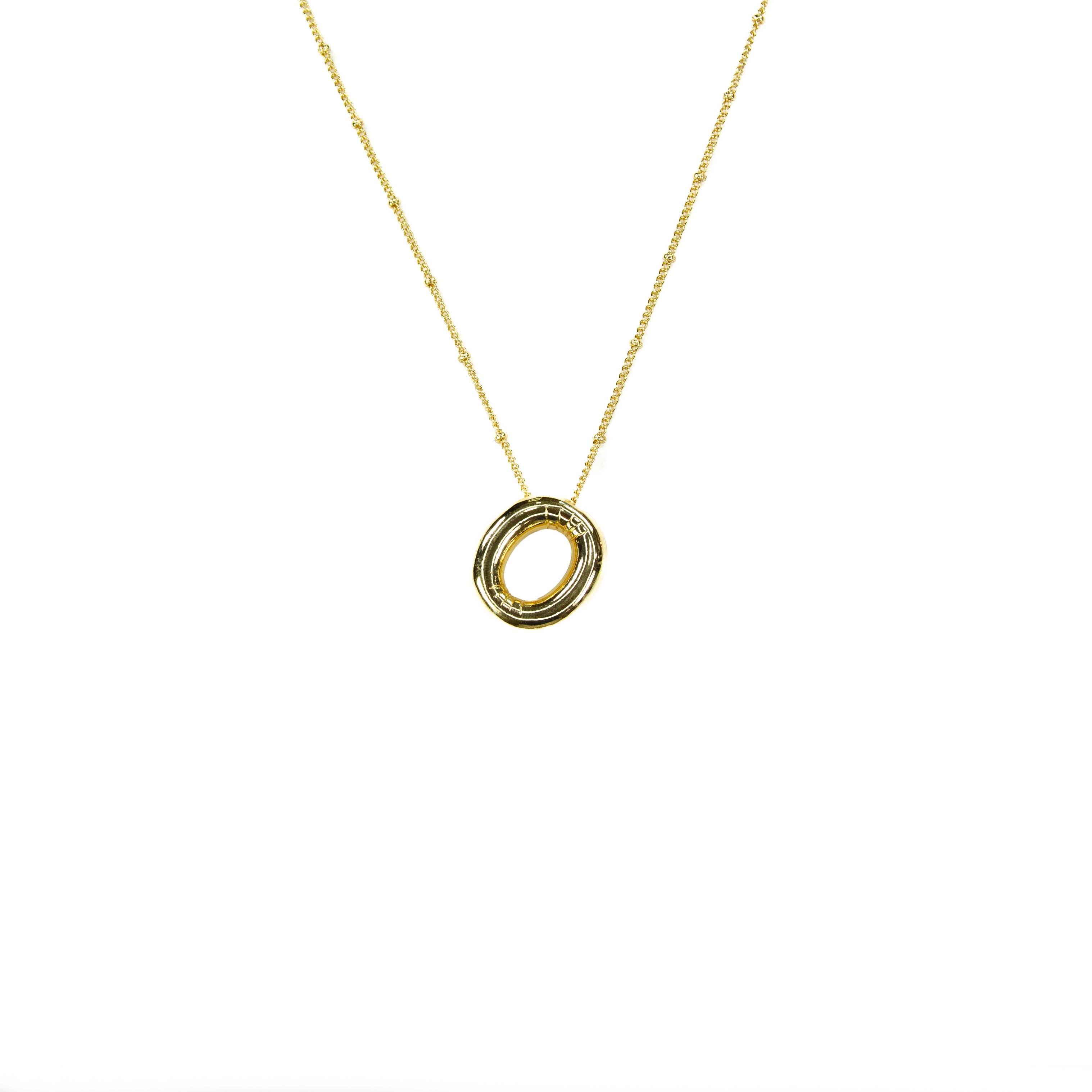 Initial Balloon Bubble 18K Gold Necklace: B / Gold Filled - FORM + CONTENT