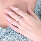 Woman wearing Waterproof gold crystal Cubic zirconia ring 