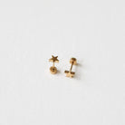 Flat back gold star earrings