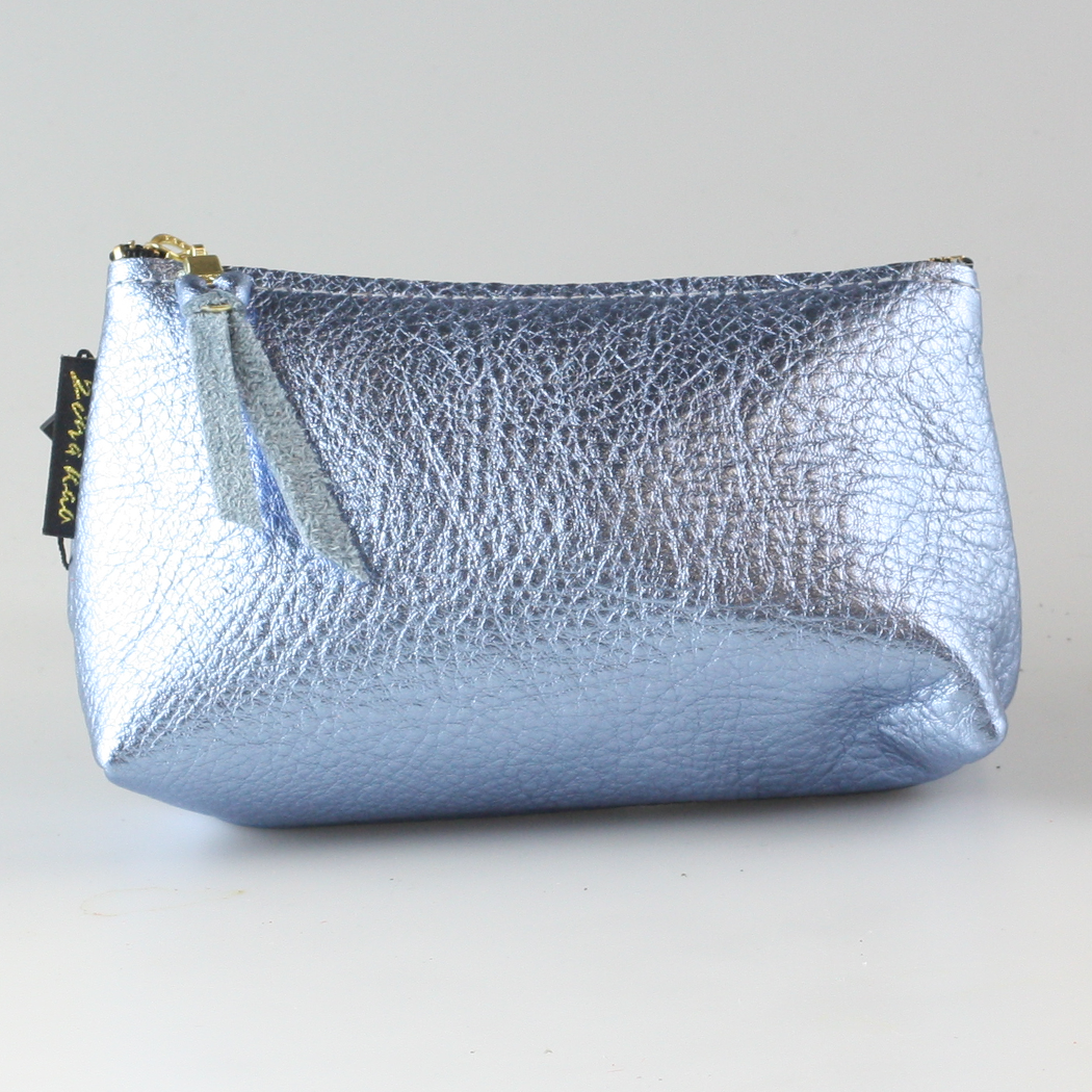 Metallic Makeup Clutch - blue - FORM + CONTENT