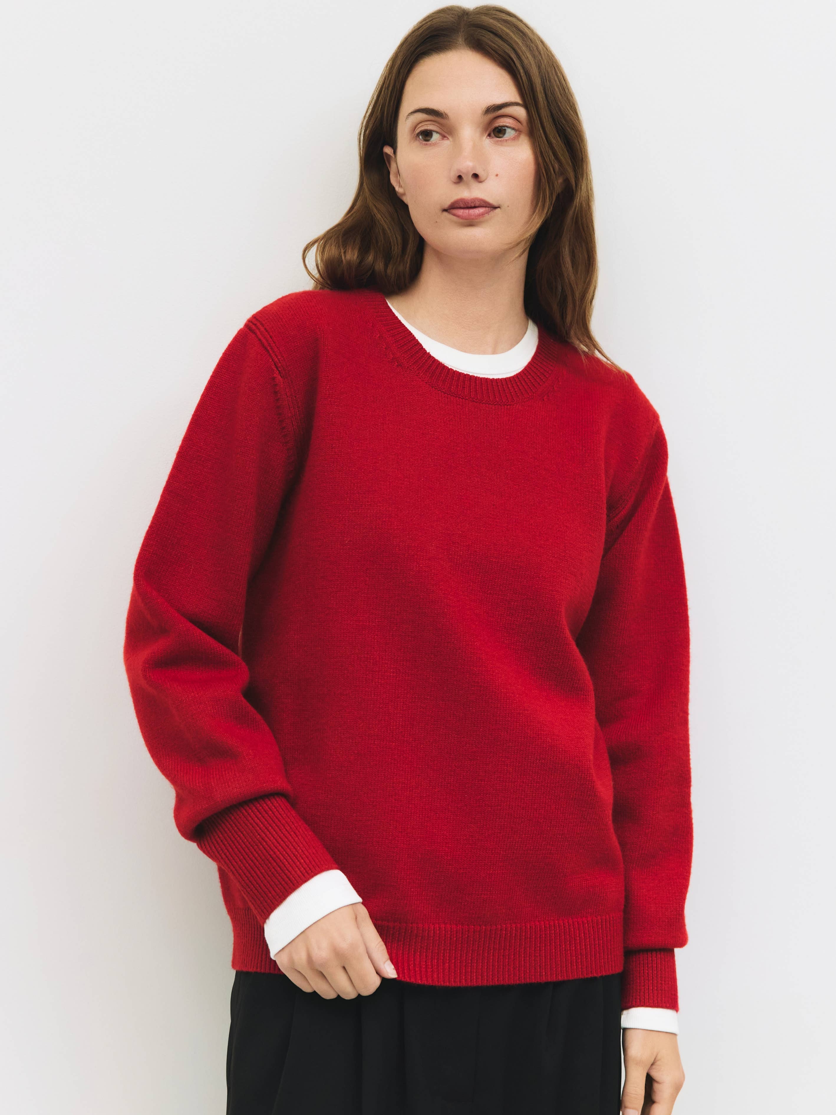 Conrad Sweater is crafted from a midweight brushed knit. Designed
