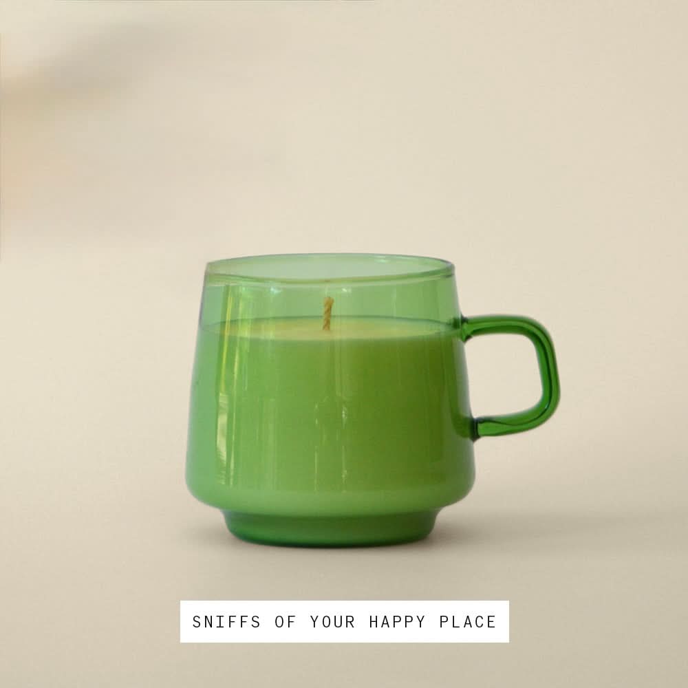 Green Candle Sniffs of Your Happy Place