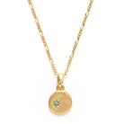 Polaris north star turquoise stone gold necklace