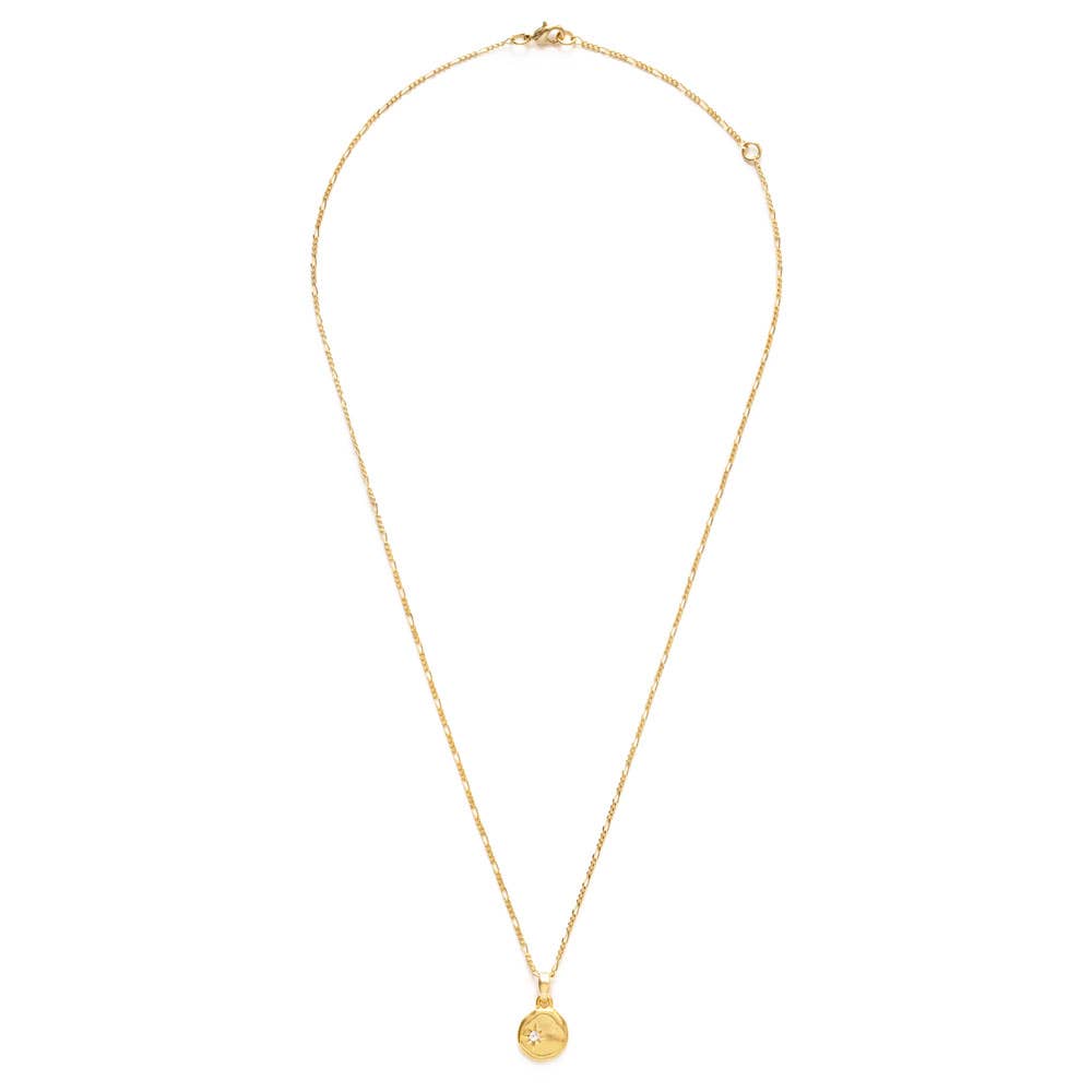 Polaris north star crystal stone gold necklace