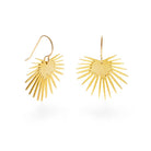 gold palm fan drop earrings