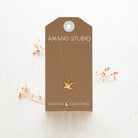 gold tiny swallow necklace 